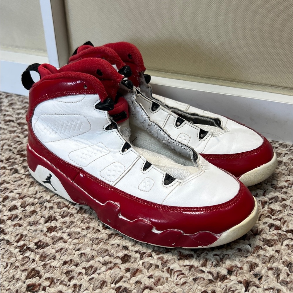 Boy's Nike Jordan Red and White Sneakers
